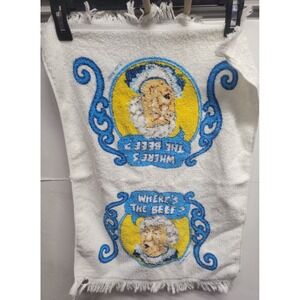 Vintage Wheres The Beef Wendys Hand Towel 1984 Leshner St Marys Ohio Fringe